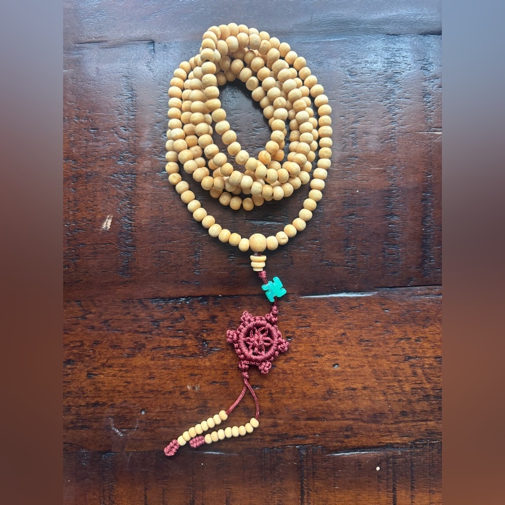 Mala cream with turquoise accents